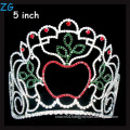 Beauty Apple Crown Colored Rhinestone Christmas Pageant Tiara